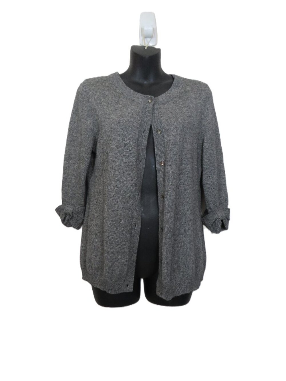 Kate Spade Size Medium Silk Cashmere Cardigan Sweater 3/4 Sleeve Bow Button Up